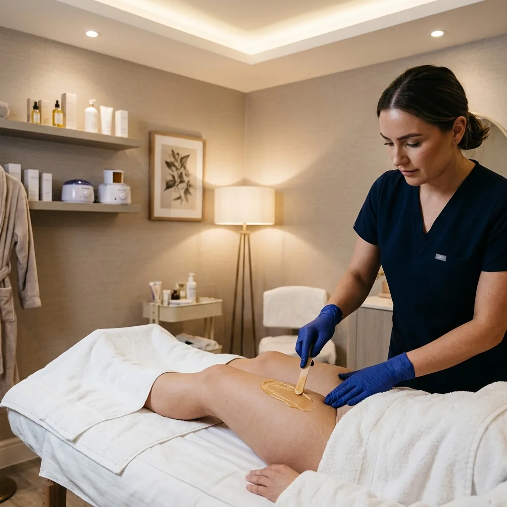 Professional bikini waxing treatment in a luxurious clean salon environment at Aroma Atelier Beauty, Essex
