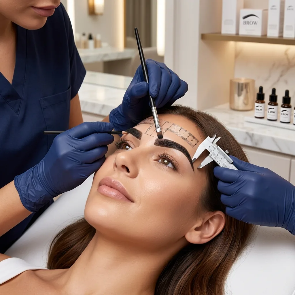 HD brow measurement and tint treatment with precision shaping at Aroma Atelier Beauty, Chelmsford
