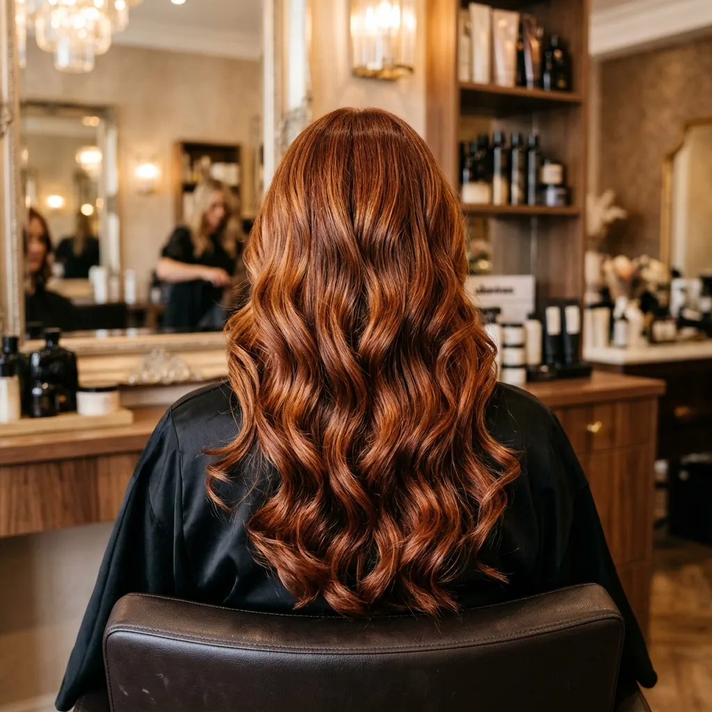 Rich restorative hair colour treatment result at Aroma Atelier, Essex