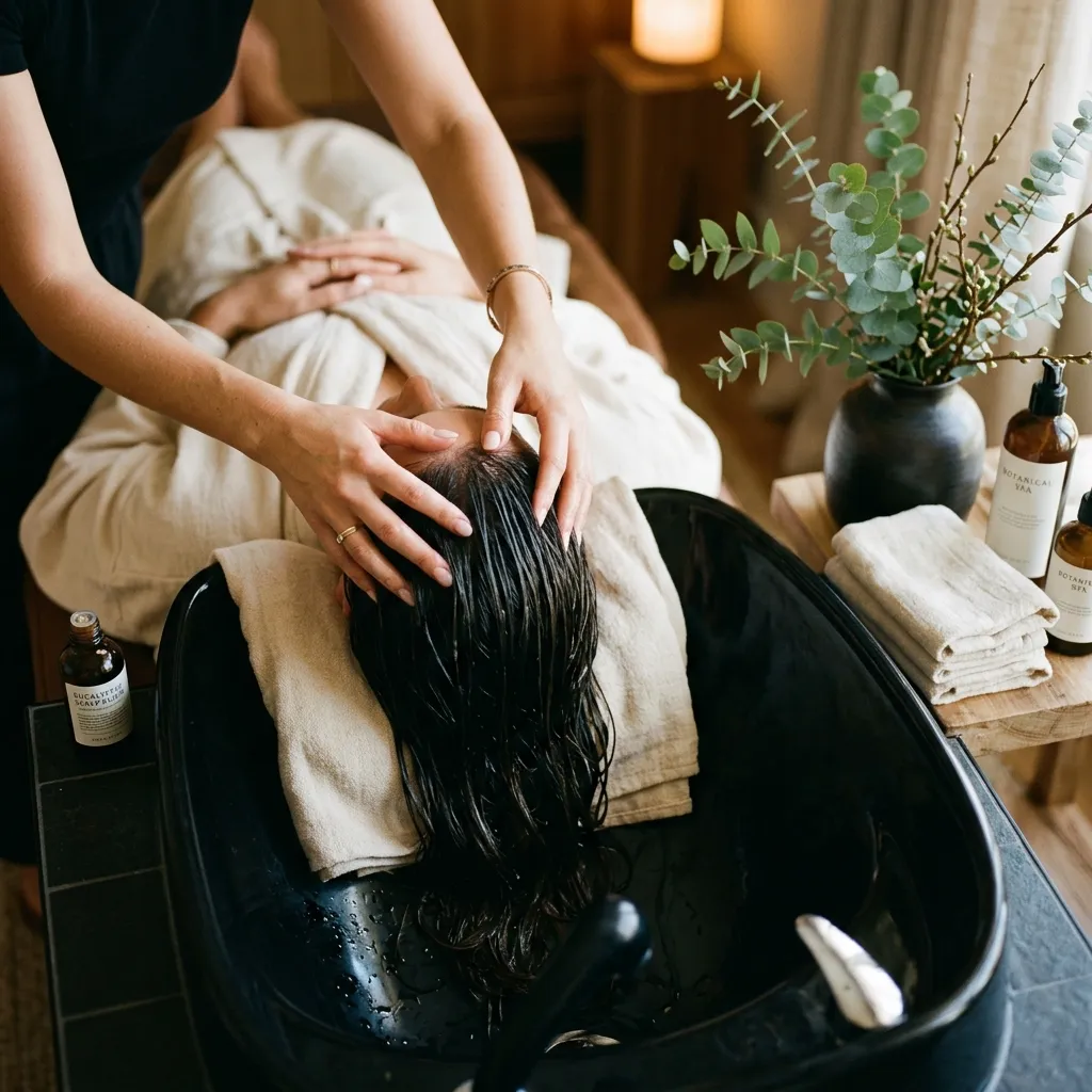 Relaxing scalp ritual treatment at Aroma Atelier luxury salon Chelmsford